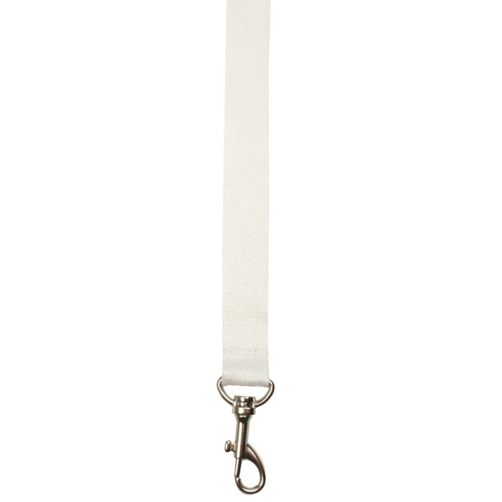 100% Bambus Lanyard 2 cm - Weiß (WHITE) / Weiß