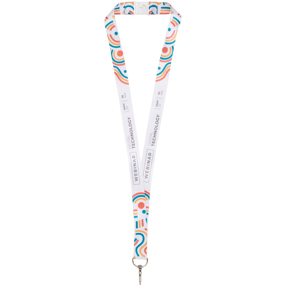 Addie Sublimation Lanyard mit Sicherheitsverschluss - weiss, weiss