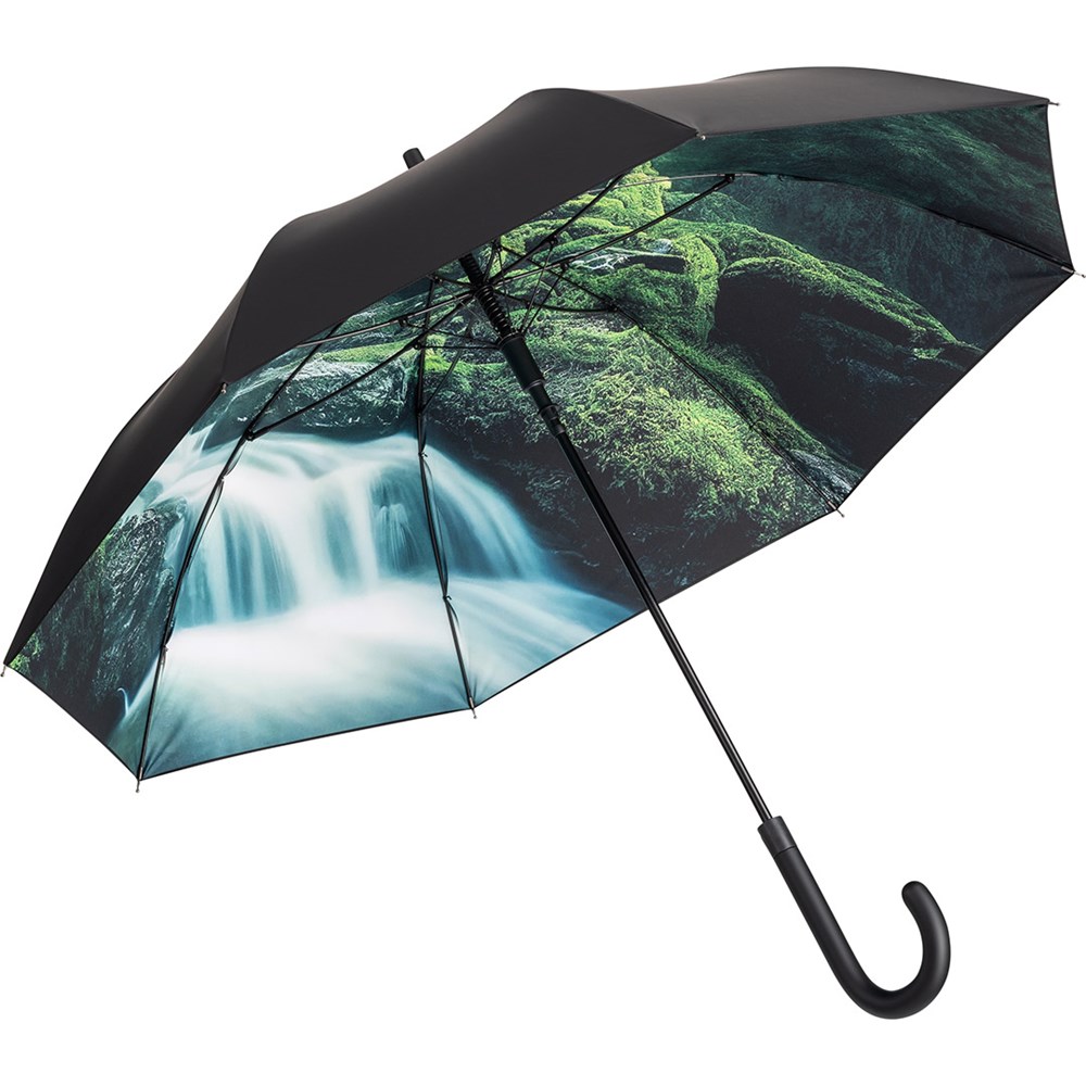 1193 AC-Stockschirm FARE® Impressions - schwarz/berg-design