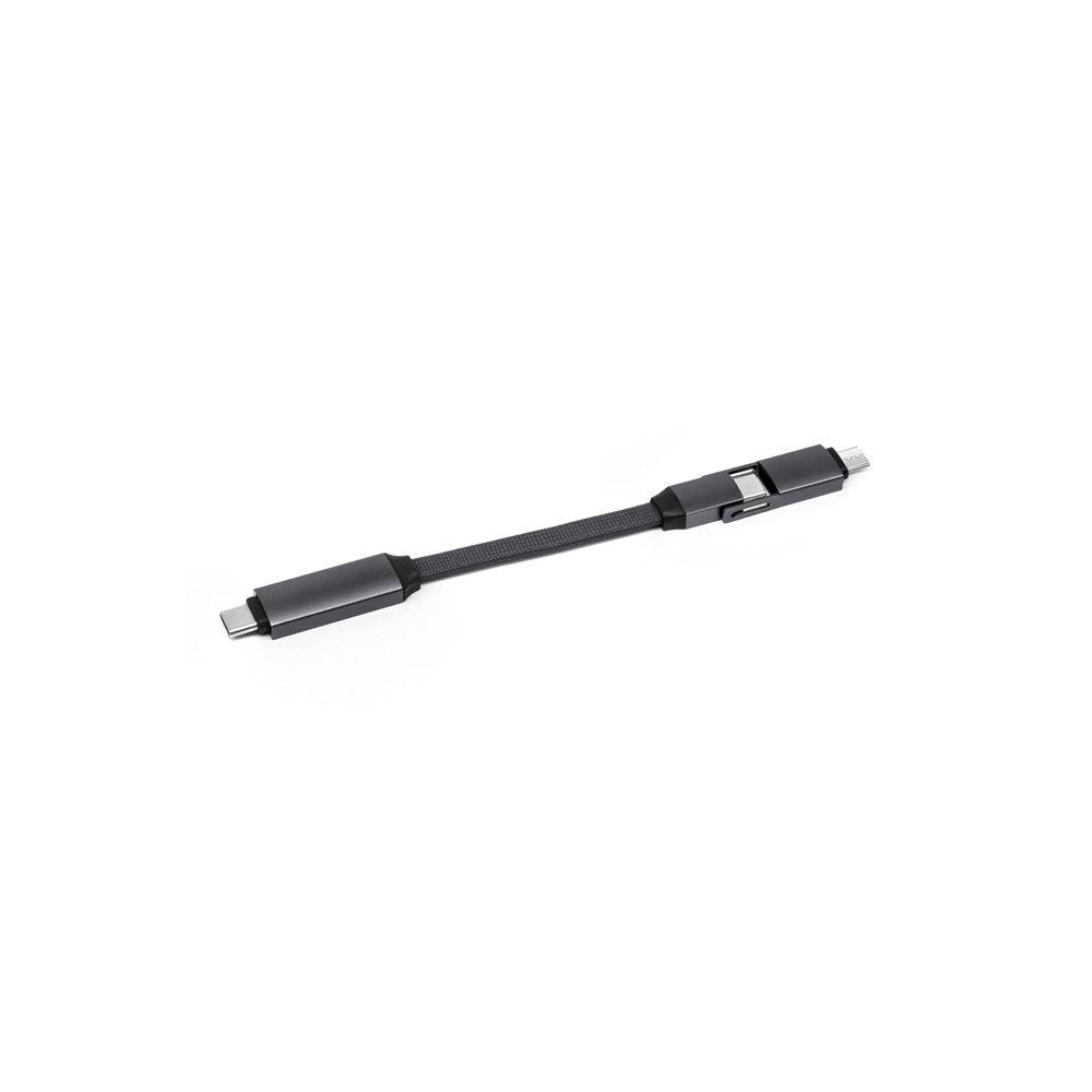 2 in 1 Alu Magnetisches Schlüsselanhänger Ladekabel - grau