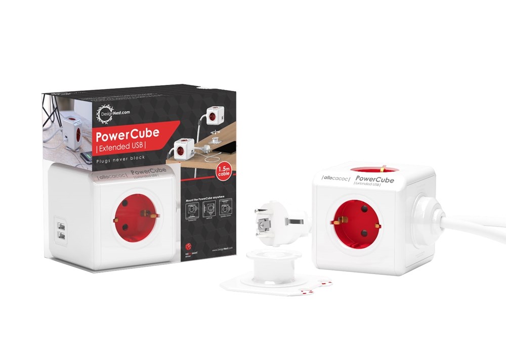PowerCube Extended Duo USB, 1.5mtr cable