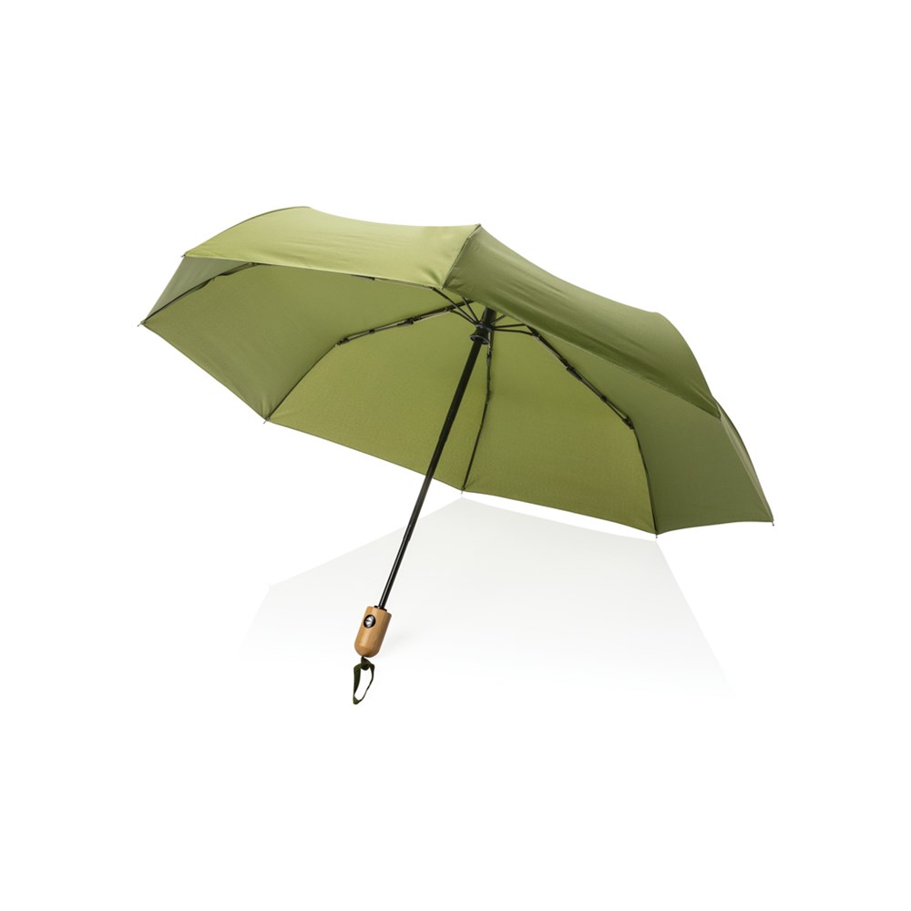 21" Impact AWARE™ RPET 190T Bambus-Schirm autom. open/close - grün (± PMS 5753)