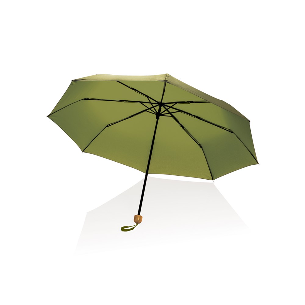 20.5" Impact AWARE™ RPET 190T Pongee Bambus Mini-Schirm - grün (± PMS 5753)