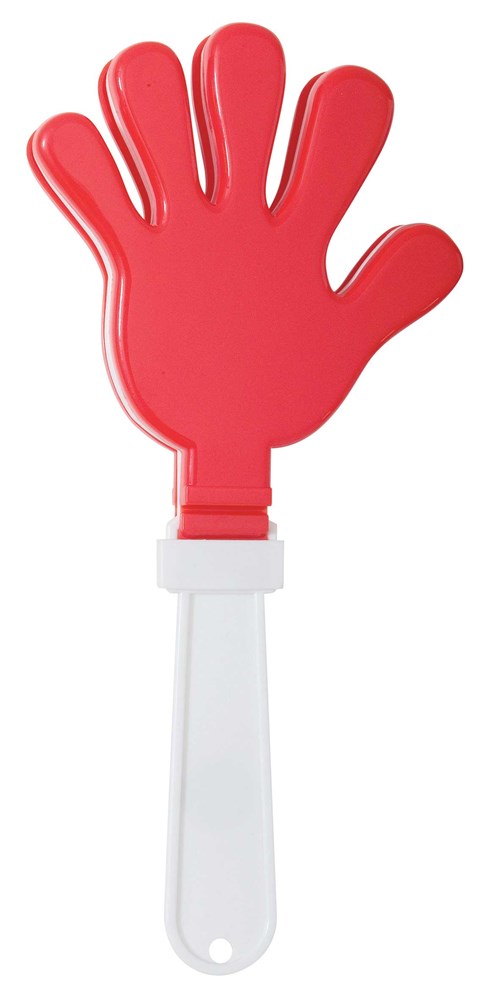Klapperhand, weiß/rot, one size
